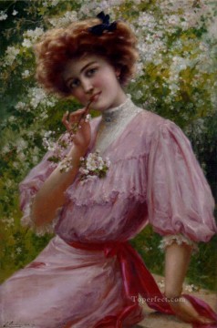 エミール・バーノン Painting - プリティ・イン・ピンクの女の子 エミール・ヴァーノン